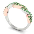 thumbnail image 2 of 0.5 ct Brilliant Round Cut Simulated Green Diamond 18K Rose/White Gold Stackable Band SZ 9, 2 of 6