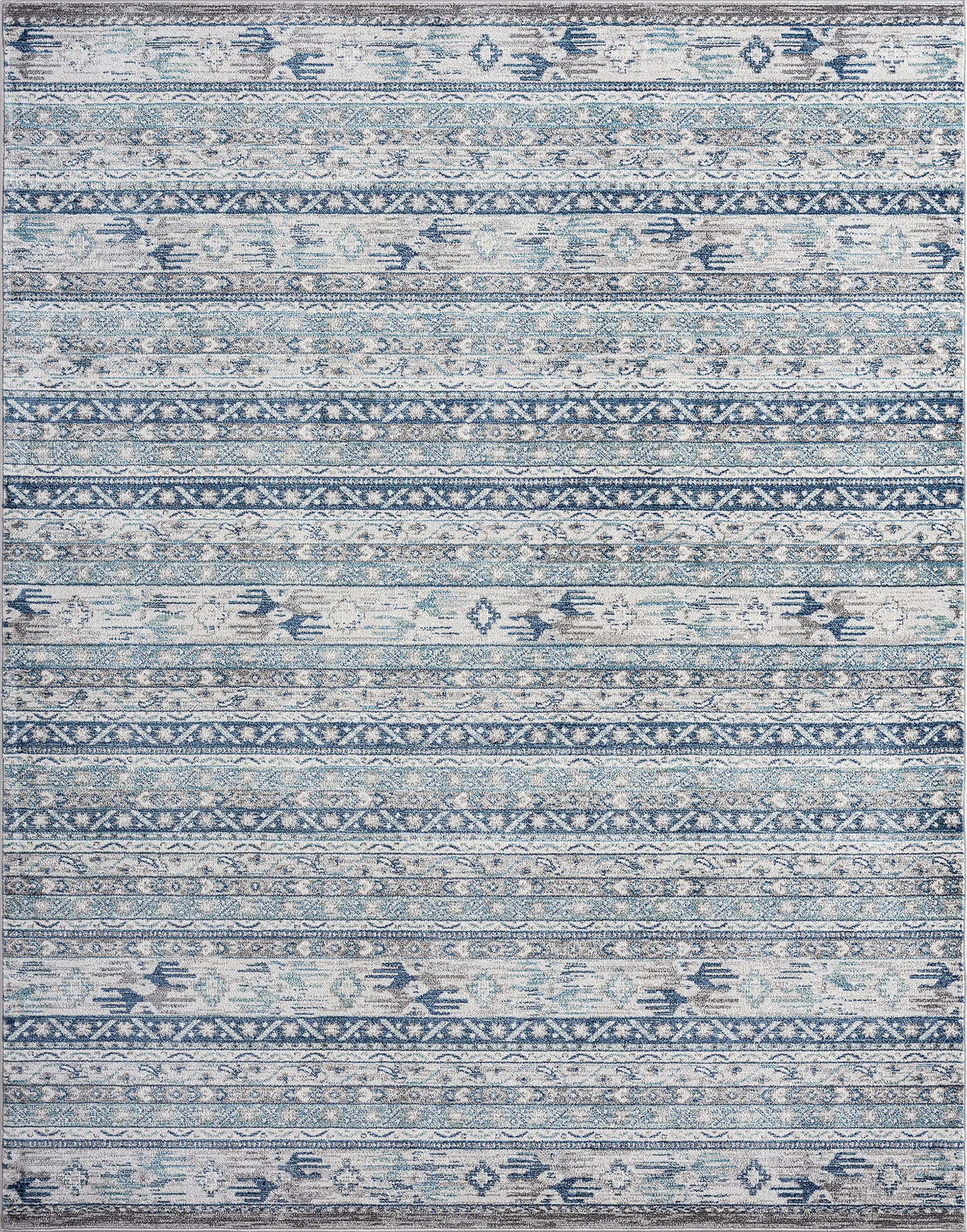 Transitional 8x10 Area Rug (7'11'' x 10'3'') Moroccan Gray, Cream Living Room Easy to Clean