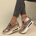 thumbnail image 4 of Mepaouo Women's Platform Slip on Shoes Sparkle Sequin Walking Running Work Wedge Sneakers(Gold,6.5), 4 of 8