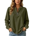 thumbnail image 2 of Neewe Women's Plain Long Sleeve Top Fall 1/4 Zipper Tops Loose Ladies Casual Fashionable Top Pullover, 2 of 7