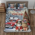 thumbnail image 2 of Santa is Coming Miniature American Shepherd Merry Christmas Xmas Noel Truck Tree Quilt Bedding Set MAS Dog Lover Gifts 1 Blanket Bed Cover 2 Pillowcases - 02023, 2 of 5