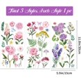 thumbnail image 7 of 3Sheets 3Styles PVC Waterproof Decorative Stickers Self Adhesive Decals for Furniture Decoration Flower Pattern, 7 of 7