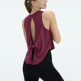 thumbnail image 2 of aidice Workout Tops for Women Yoga Crewneck Sleeveless Loose Backless Knot High Low Hem Athletic Tops, 2 of 8