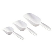 Mainstays 3-Piece Plastic Kitchen Scoop Set, White