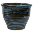 thumbnail image 3 of Sunnydaze Studio 18.5" x 18.5" x 15" Round Galaxy Blue Ceramic Outdoor Planter, 3 of 13