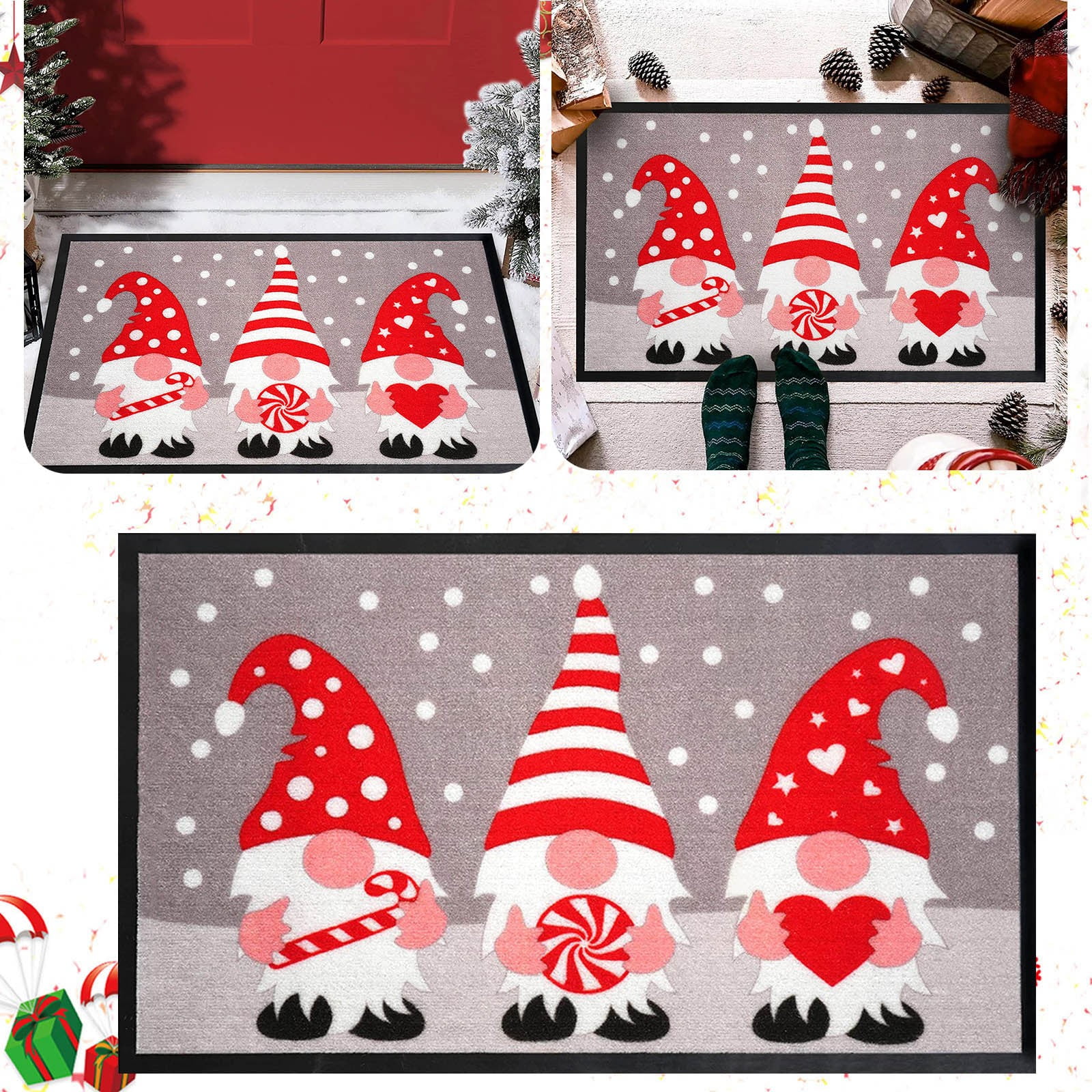 BTJX Christmas Mats Outdoor Christmas Door Mat Outdoor Christmas Mat Christmas Floor Mat