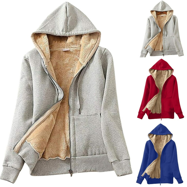 Sherpa lined zip up hoodie womens sale