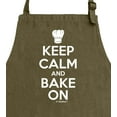 thumbnail image 2 of ThisWear Keep Calm and Bake On Funny Apron for Kitchen Baker Baking Two Pocket Apron for Women and Men Military Green, 2 of 7