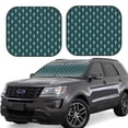 thumbnail image 6 of Kdxio Green Vintage Peacock Print 2-Piece Sun Shade Front Windshield - Foldable Car Front Window Sunshades for Most Sedans SUV Truck, 6 of 6