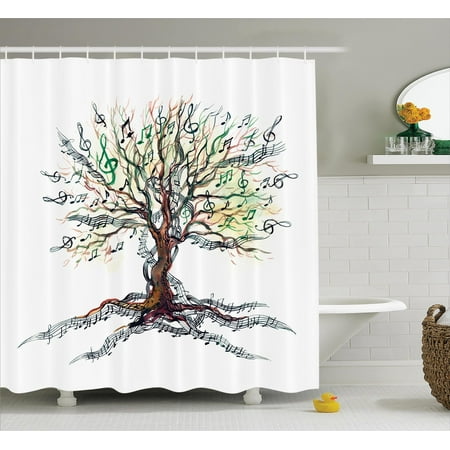 music decor shower curtain set musical tree autumn clef trunk swirl nature illustration leaves creative - Musical Shower Curtains music decor shower curtain set musical tree autumn clef trunk swirl nature illustration leaves creative - Musical Shower Curtains