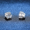 thumbnail image 2 of Moissanite Stud Earrings S925 Sterling Silver Cross-border Magnetic Stud Earrings for No Ear Piercings, Classic Six-Prong Style for Men and Women, 2 of 5