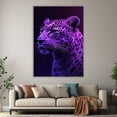 thumbnail image 5 of Mudket Neon Purple Leopard Framed Canvas Wall Art, Mysterious Purple Wall Decor Wild Animal Print Art for Men Bedroom, Living Room, Office, Ready to Hang - 30"L x 20"W, 5 of 10