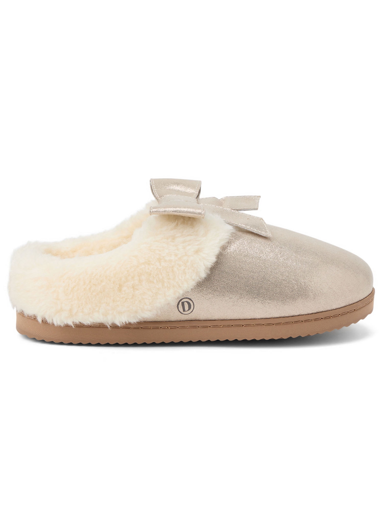 Dearfoams Cozy Comfort Women's Mary Jane Bow Slip On Scuff Slippers