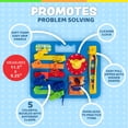 thumbnail image 3 of Buckle Toys Busy Board, juguete de aprendizaje Montessori para niños pequeños, actividades de viaje por carretera, tablero sensorial de espuma, desarrolla la motricidad fina, azul, 3 of 4