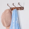 thumbnail image 6 of Uxcell 10" Dual 3 Hooks Coat Rack Wall Hooks Coat Hooks Zinc Alloy Copper Tone 1pcs, 6 of 7