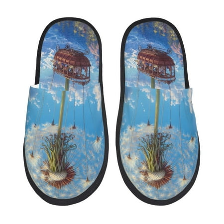 

Pofeuu Dandelion Hot Air Balloon Print EVA Fuzzy House super light Slippers Slippers Scuff Outdoor Indoor Warm Cozy Plush Bedroom Shoes Soft Flat Comfy Anti-Slip-Large