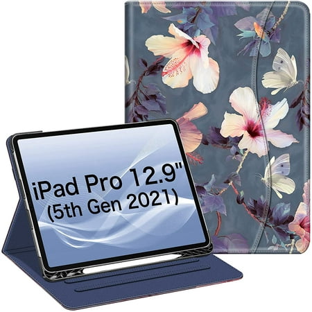 Étui ipad Pro 12,9 pouces avec porte-crayon 5e génération 2021/4e  génération 2020/3e génération 2018 Étui de protection antichoc avec  support, soft tpu