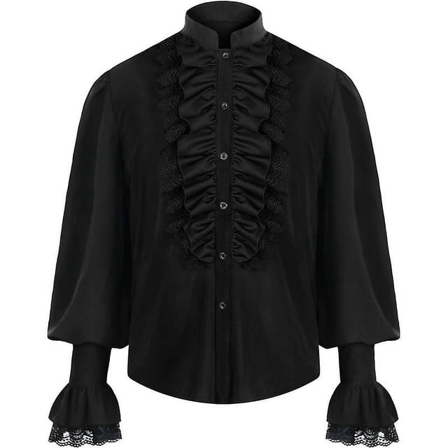 Mens Vampire Shirt, Pirate Victorian Gothic Medieval Steampunk Ruffle Blouse