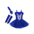 thumbnail image 4 of iEFiEL Girls Swan Sequins Ballet Dance Leotard Dress with Gloves Hair Clip,Sizes 4-16, 4 of 7
