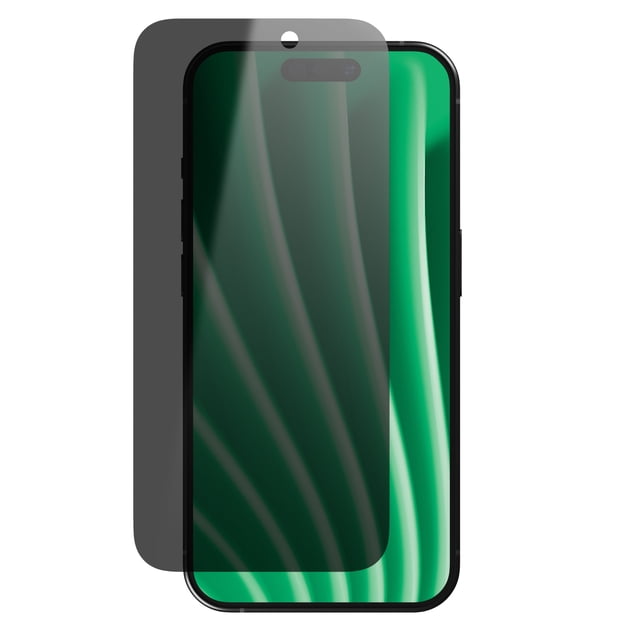 onn Protecteur d’écran en verre intimité pour iPhone® 15 Pro Max, fabriqué avec du verre résistant de Corning🅪, intimité à 180°, plateau d’installation facile