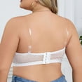 thumbnail image 5 of QHFBli Womens Plus Size Solid Button Front Bandeau Bra Strapless Wireless Bras, 5 of 9