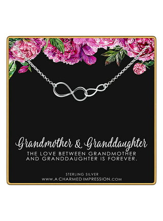 Gift for Grandma • Grandma Gifts from Grandchildren • Sterling Silver •  Gift from Granddaughter Grandson • Two Heart Charm Bracelet Magnetic Clasp  • Grandmother Jewelry Unique Grandma Gift Christmas