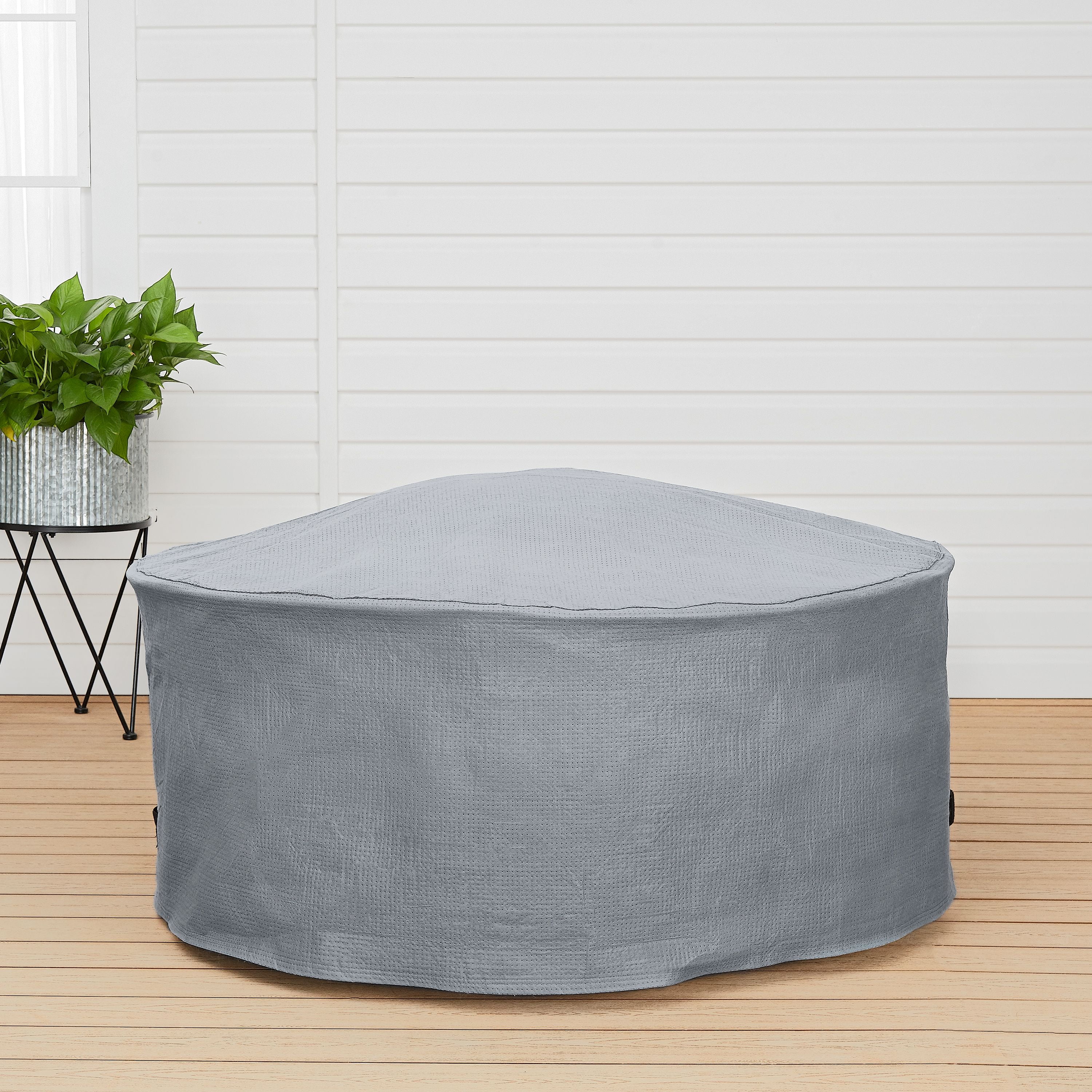 Mainstays Sandell 76 Inch Patio Loveseat Cover in Gray, Medium
