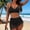B_ Black, variant on Women's Summer High‑Waist Minimalist Solid Bikini Set Wire‑Free Padded Summer Pool Swimwear Dark Blue S