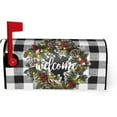 thumbnail image 2 of Christmas Mailbox Covers Magnetic Large Size Winter Welcome Box Wreath Mailbox Cover Magnetic Buffalo Plaid Garden Yard Home Green Decor for Outdoor Oversized 25.5x21 in, 2 of 6