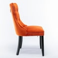 thumbnail image 3 of Resenkos Upholstered Tufted Dining Chairs Set of 2 with Nail Head Decor, Orange Velvet Fabric, 3 of 9