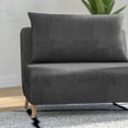 thumbnail image 6 of Merrick Lane Contemporary Solid Print Convertible Chair with Pillow, Dark Gray, 6 of 13