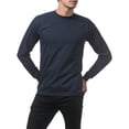 thumbnail image 4 of Pro Club Men's Heavyweight Cotton Long Sleeve Crew Neck T-Shirt NVY-2XL, 4 of 5