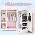 thumbnail image 5 of Rease Kids Armoire with Mirror, Dress up Storage for Children Costume, Wardrobe Closet with Jewelry Cabinet for Bedroom, Kids Room, Girl, White, 5 of 9
