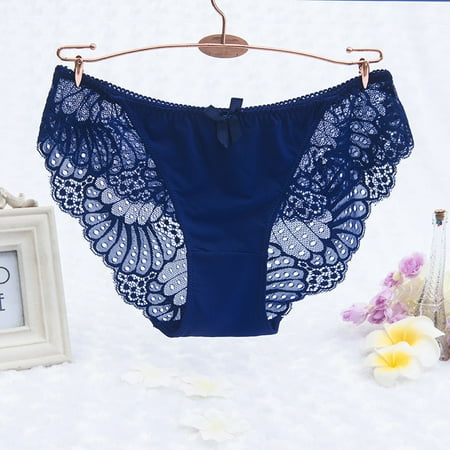

Lopecy-Sta Women Fashion Sexy Lingerie Lace Breathable Soft Stretch Underpant Underwear Savings Clearance Underwear Women Birthday Gift Dark Blue