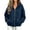 Navy, variant on HappyYEE Full Zip Hoodies for Women, Open Front Drawstring Hooded Jackets, Fall Loose Long Sleeve Daily Outer Tops with Pockets