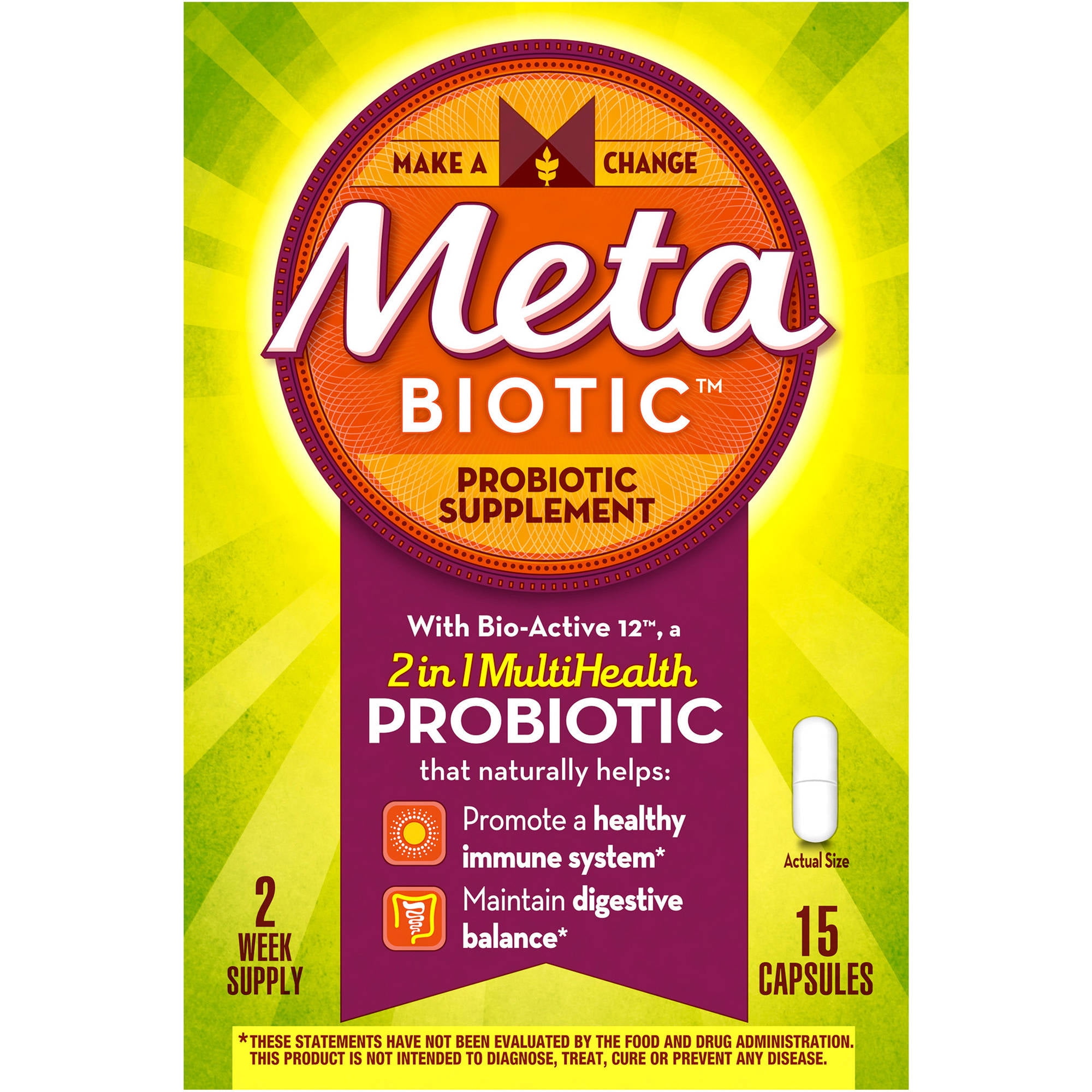 Meta Biotic Probiotic Supplement with Bio Active 12 (Choose your Size)