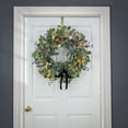 thumbnail image 3 of 28 in. Artificial Christmas Swiss Chic Wreath, Blue Berries, Gold Twigs, Pine Cones, Metal Bells, 3 of 5