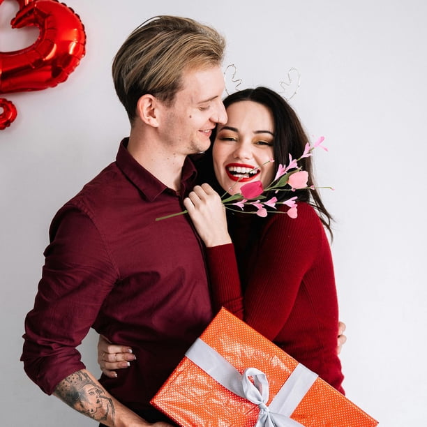 BESTYASH 4Ud Ramo De Artificiales Rosas Con Adornos Para Romántica En Casa