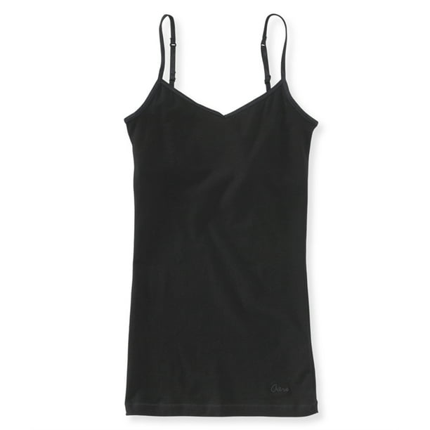 Aeropostale Solid Favorite Cami Tank Top para mujer, negro, pequeño Aeropostale Cami