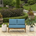 thumbnail image 2 of ARDEN Outdoor Loveseat Cushion Set, 48 x 24, Water repellent, Fade Resistant, Cushion Set for Couch, Bench, and Swing, French Blue Texture, 2 of 7