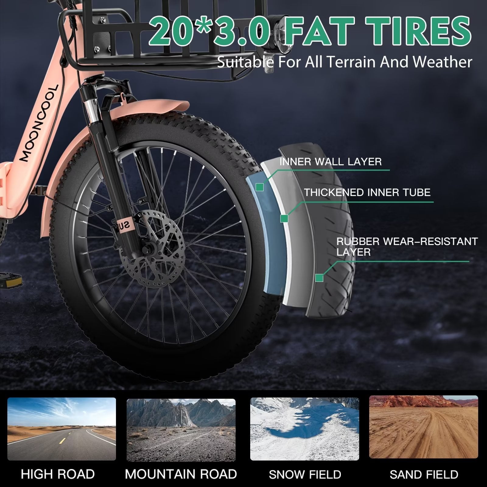 Lilypelle  Folding Electric Tricycle for Adults, Peak 1000W Motor 48V Foldable Ebike Electric Trike, 20" Fat Tire 3 Wheel Electric Bicycle with Front & Rear Baskets & Pet Carrier