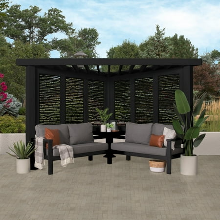 Backyard Discovery Glendale Traditional Pergola with Conversation Seating (Slate)