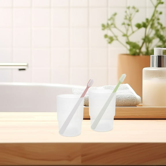 PENIKOKO 2Pcs Clear Glass Toothbrush Holder for Bathroom Use by Adults Sleek Design