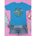 thumbnail image 3 of Circle Of Flowers T-Shirt Juniors -Image by Shutterstock,  x-Large, 3 of 4