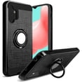 thumbnail image 2 of For Apple iPhone 13 Pro Max (6.7") Hybrid Ring Stand Brushed with 360 Rotating Ring Magnetic Bracket Dual Layer TPU Texture Rugged Cover ,Xpm Phone Case [Black], 2 of 7