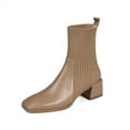 thumbnail image 4 of Women's Thick mid-heeled square-toed ankle boots |  With elastic opening, 4 of 9