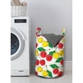 thumbnail image 3 of Fruit Laundry Bag, Graphic Colorful Cherries with Leaves Pattern Fresh Ripe Juicy Tasty Summertime, Basket with Handles Drawstring Closure for Laundromats, 13" x 19", Red Yellow Green, by Ambesonne, 3 of 4