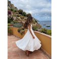 thumbnail image 2 of White Elegant Square Neck Spaghetti Strap A-Line Maxi Dress For Evening Party Wedding Spring Summer, 2 of 8