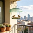 thumbnail image 6 of huayou Green Vertical Strip Bird Feeder Rain Cover, Wide Dome Wind Shield, Decoration, for Outdoor Hanging Bird Feeder, 9.84x4.72 inch, 6 of 6