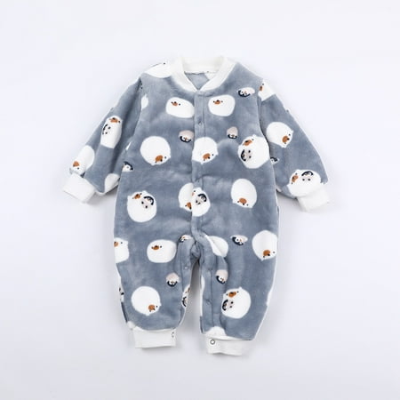 

Yidarton 3-6M Baby Warm Conjoined Clothes Newborn Coral Fleece Padded Ha Clothes Baby Children Autumn And Winter Underwear Pajamas Climbing Clothes